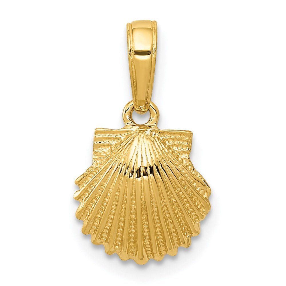 14k Yellow Gold Scallop Shell Pendant