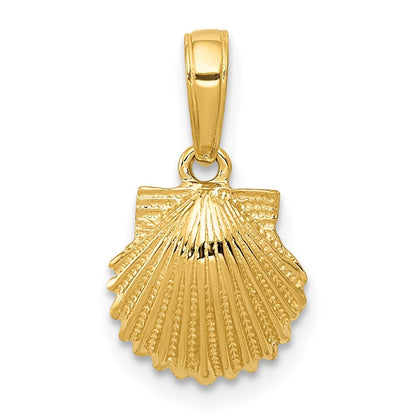 14k Yellow Gold Scallop Shell Pendant