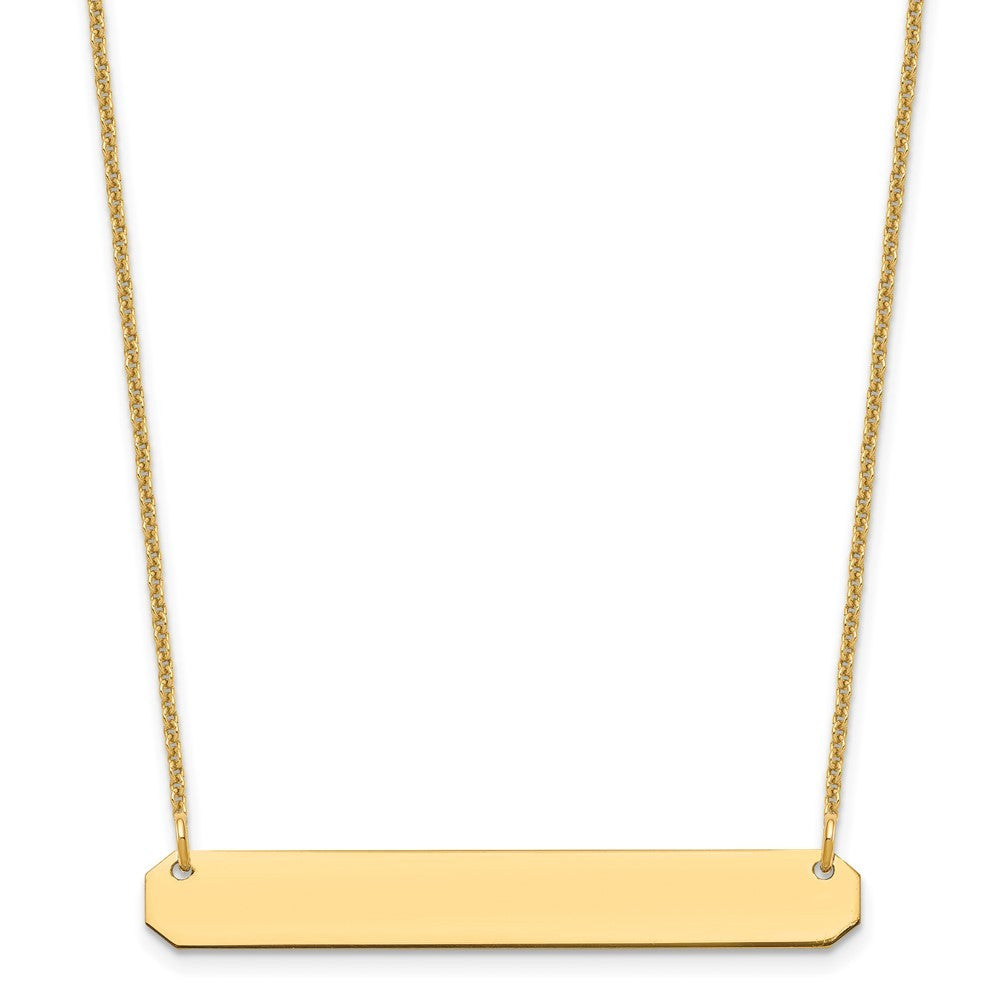 10k Yellow Gold Medium Blank Bar Necklace