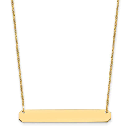 10k Yellow Gold Medium Blank Bar Necklace
