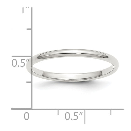 Sterling Silver 2mm Half Round Size 11 Band Ring