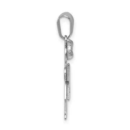 14k White Gold AA Diamond Kid Pendant for Women