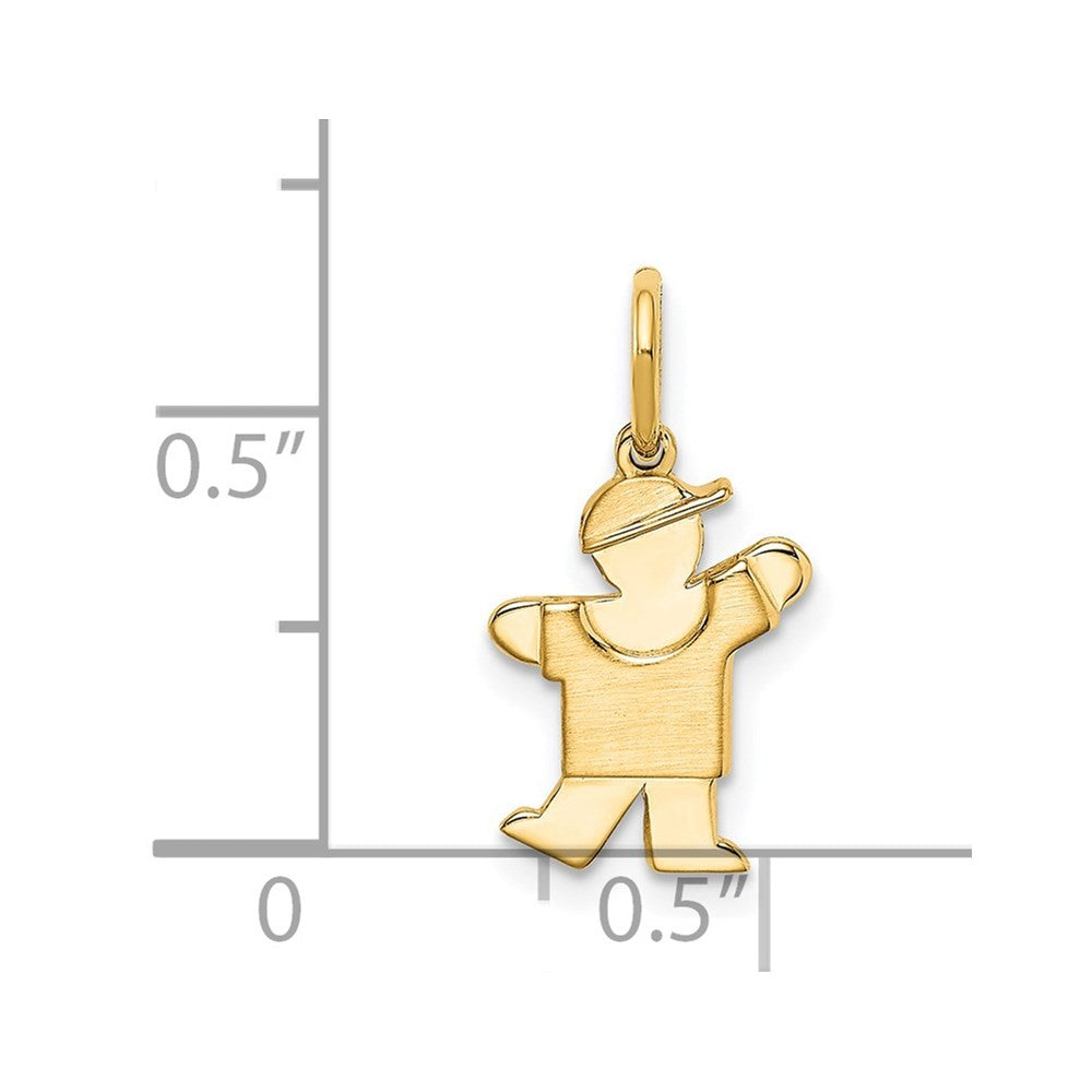 14k Yellow Gold Mini Boy Kiss Charm Pendant
