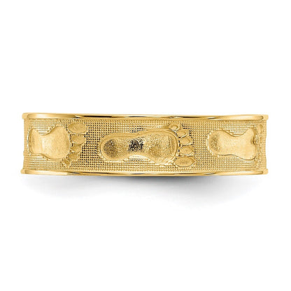 14K Yellow Gold Footprints In The Sand Ring