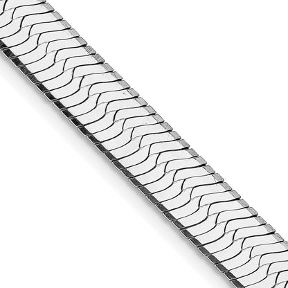 Sterling Silver Rhodium-plated 8.75mm Magic Herringbone Chain Necklace