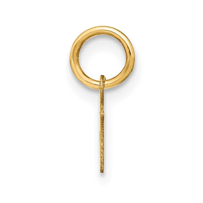 14k Yellow Gold Upper case Letter N Initial Charm Pendant for Women