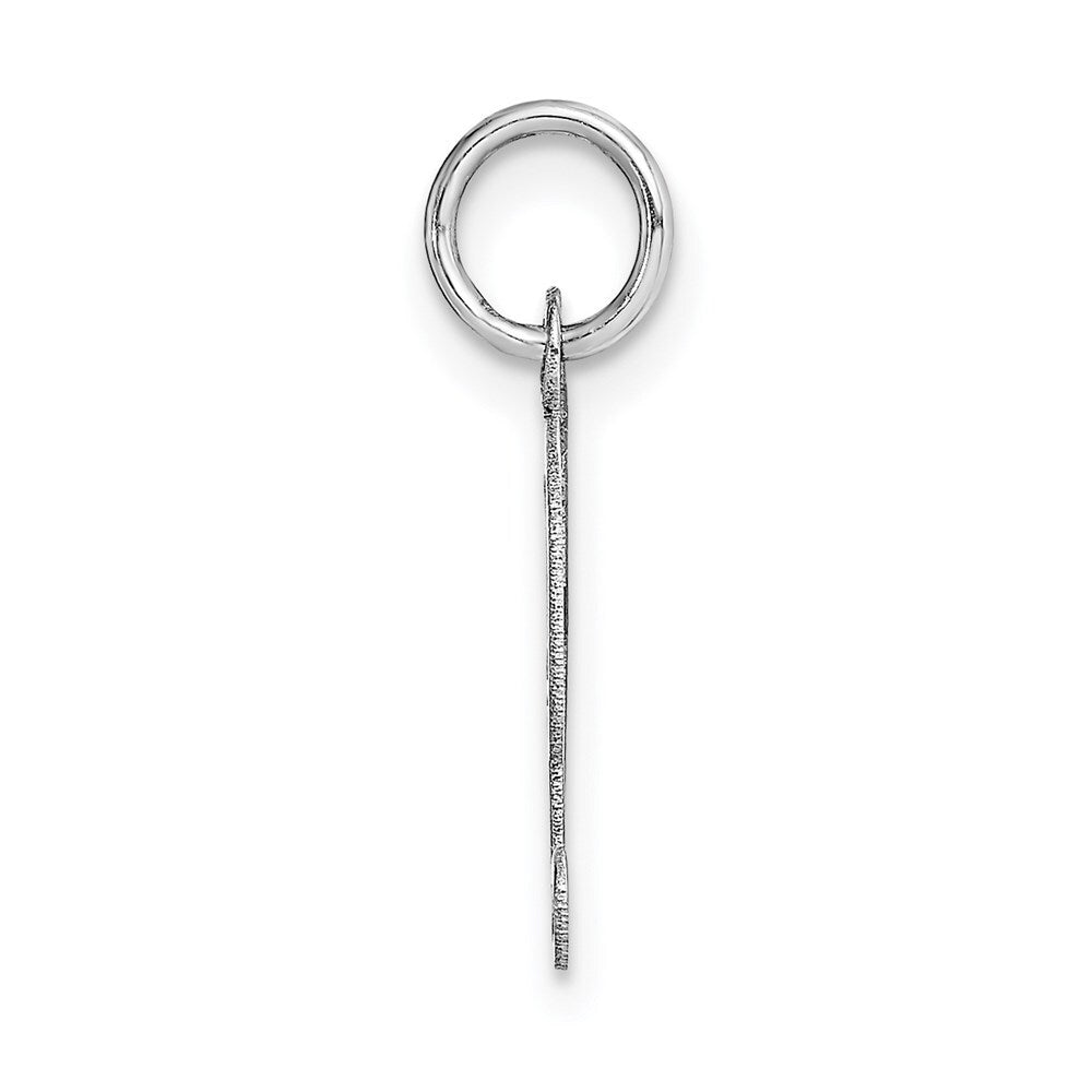 14k White Gold Small Fancy Script Letter H Initial Charm Pendant for Women