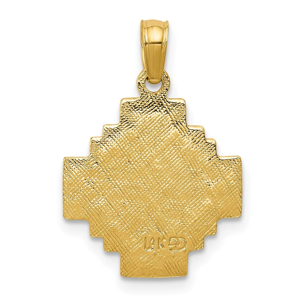 14k Yellow Gold Jerusalem Cross Pendant for Women