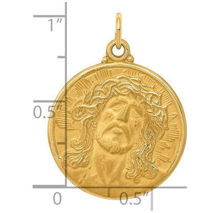 14k Yellow Gold Jesus Medal Pendant