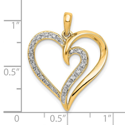 14k Yellow Gold 1/10ct. Diamond Heart Pendant