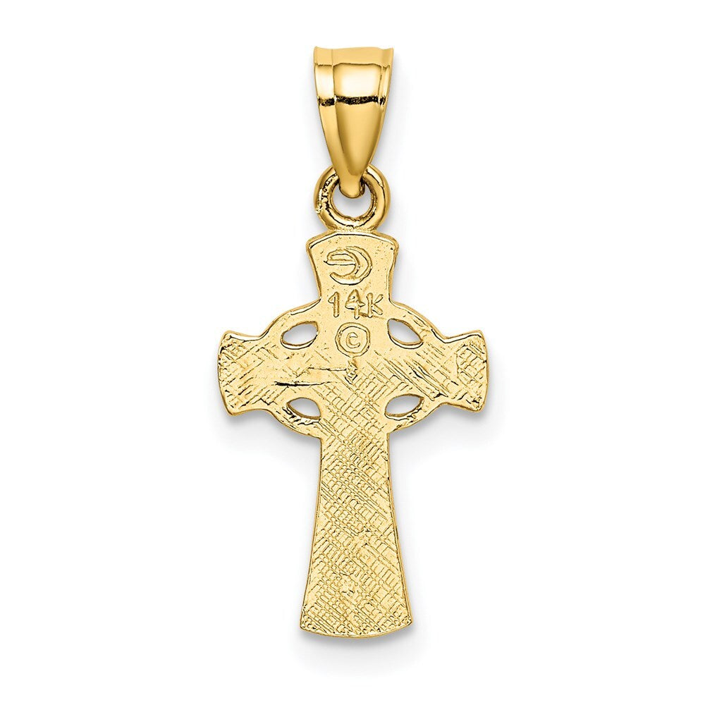14k Yellow Gold Solid Cross  Eternity Rings Cross Charm Pendant for Women