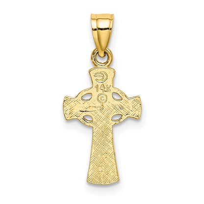 14k Yellow Gold Solid Cross  Eternity Rings Cross Charm Pendant for Women