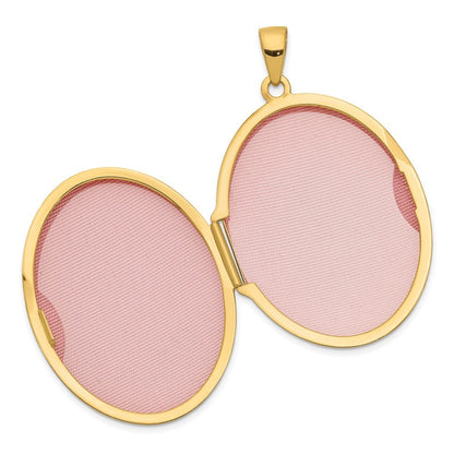 14k Yellow Gold Polished Scroll Border 31mm Oval Locket