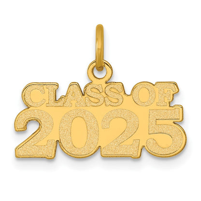 14k Yellow Gold Polished CLASS OF 2025 Charm