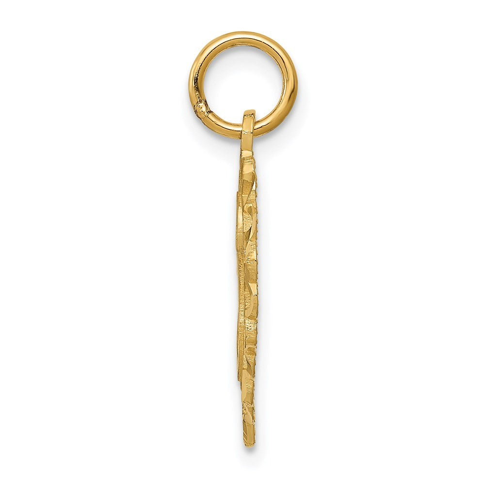 14k Yellow Gold Heart Letter G Charm