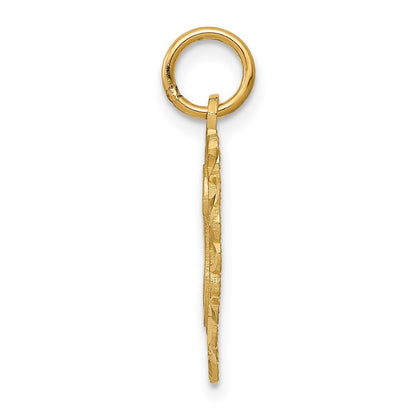 14k Yellow Gold Heart Letter G Charm