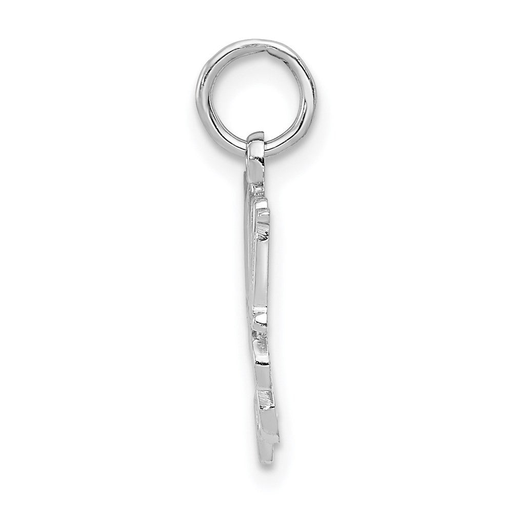 14k White Gold MOM Charm Pendant