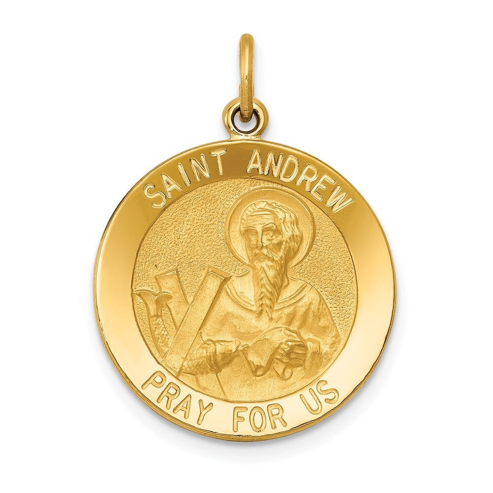 14k Yellow Gold Saint Andrew Medal Pendant for Women