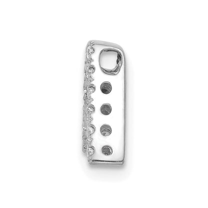 14K White Gold Diamond Letter A Initial Charm