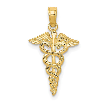 14k Yellow Gold Caduceus Pendant for Women