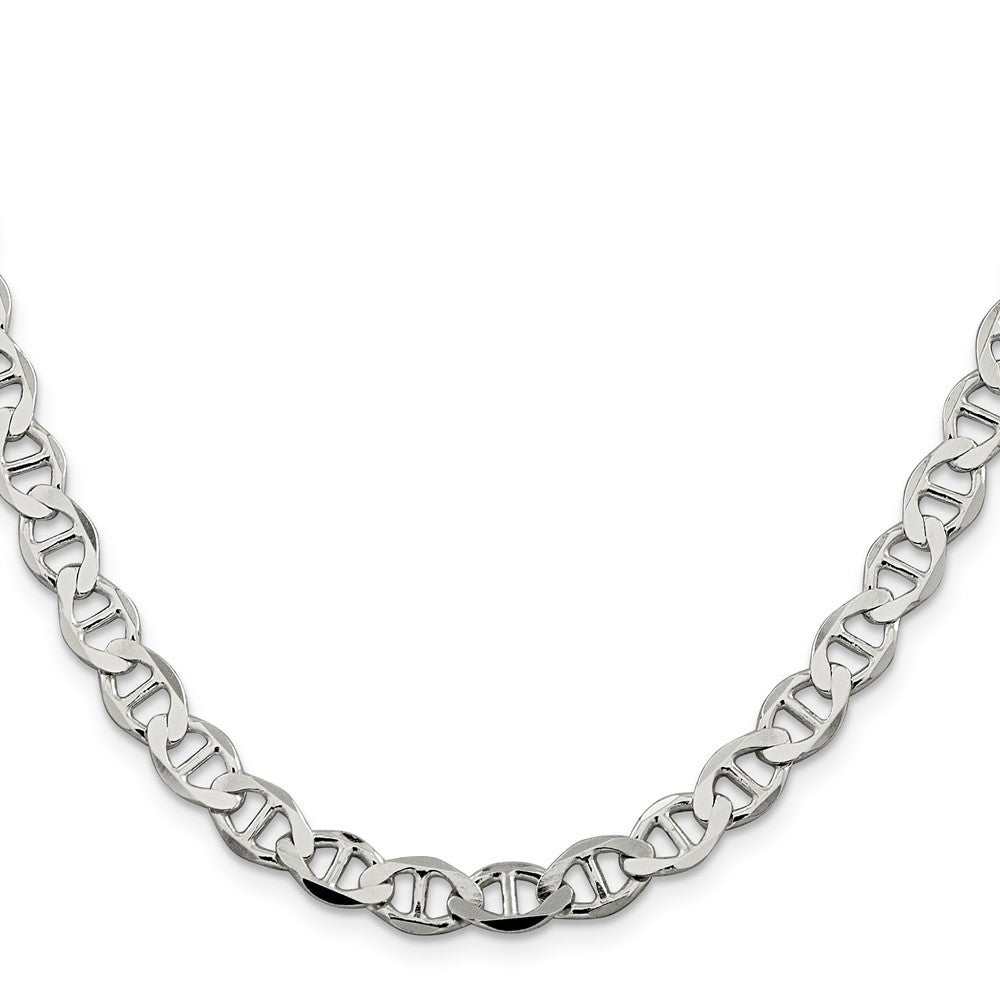 Sterling Silver 7.1mm Flat Anchor Chain Necklace