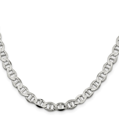 Sterling Silver 7.1mm Flat Anchor Chain Necklace