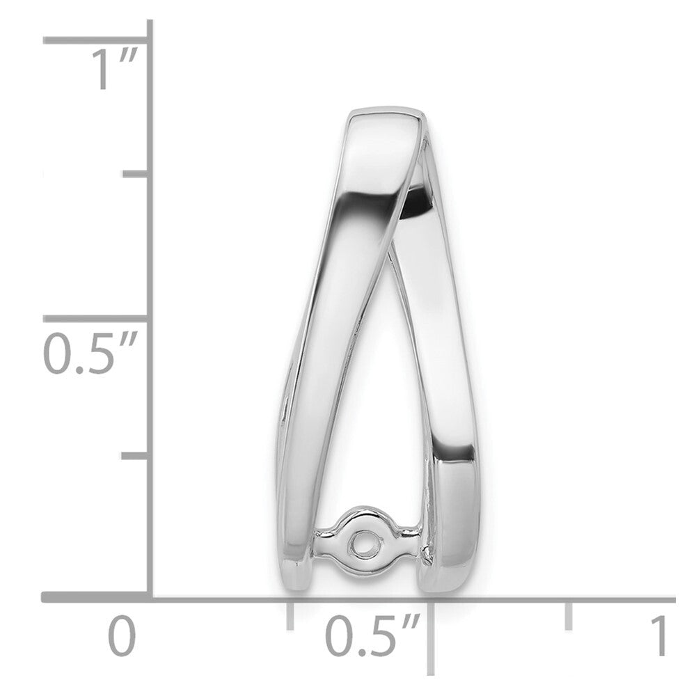 14k White Gold Peg Set Slide Pendant Mounting for Women