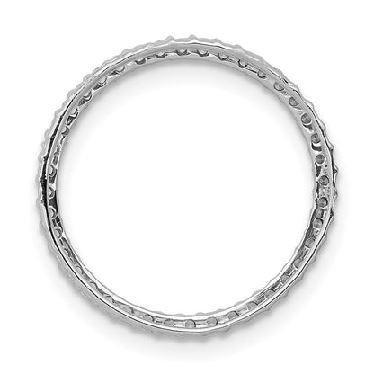 14k White Gold 1/4ct. Diamond Circle Chain Slide Pendant for Women