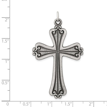Sterling Silver Antiqued Cross Charm Holiday Gift for Women
