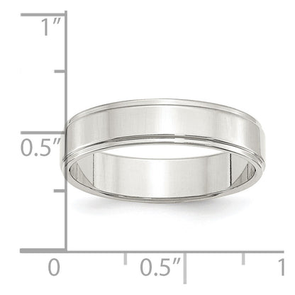 Sterling Silver 5mm Flat with Step Edge Size 10 Band Ring