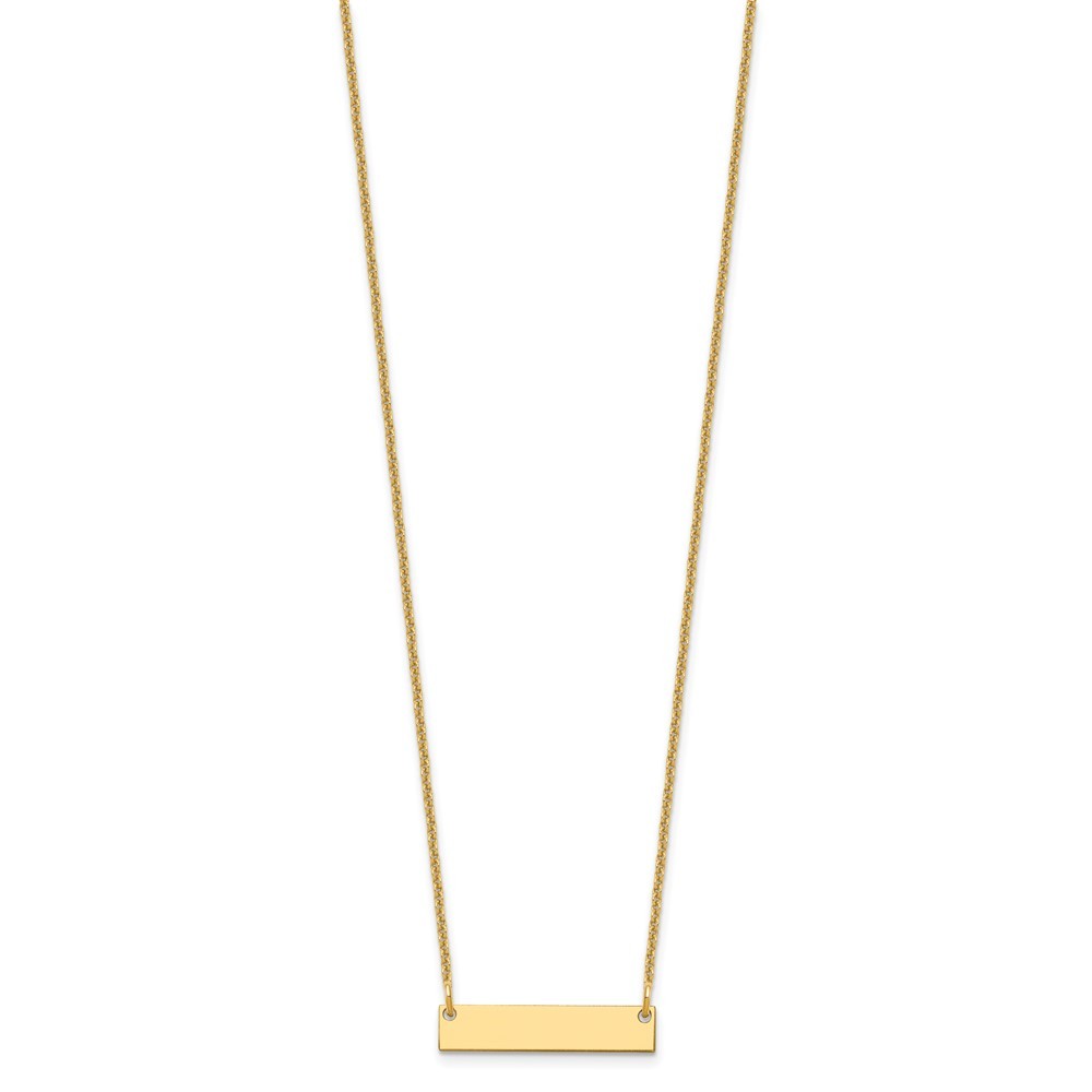 14k Yellow Gold Yellow Gold Small Blank Bar Necklace
