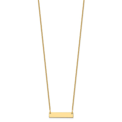 14k Yellow Gold Yellow Gold Small Blank Bar Necklace