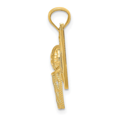 14k Yellow Gold Basketball Pendant for Women