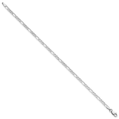 14K White Gold 10 inch 2.75mm Flat Figaro with Lobster Clasp Anklet