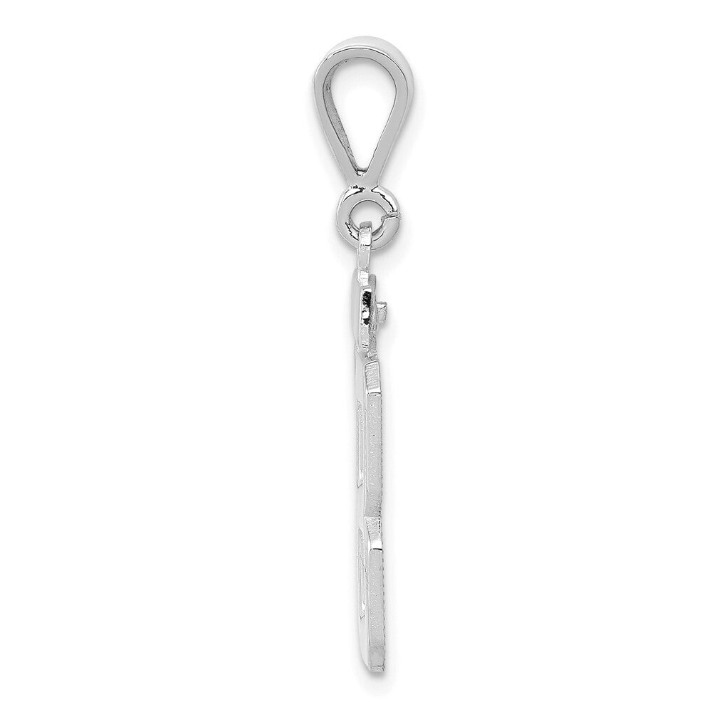14k White Gold Medium Polished Number 88 Charm Pendant for Women