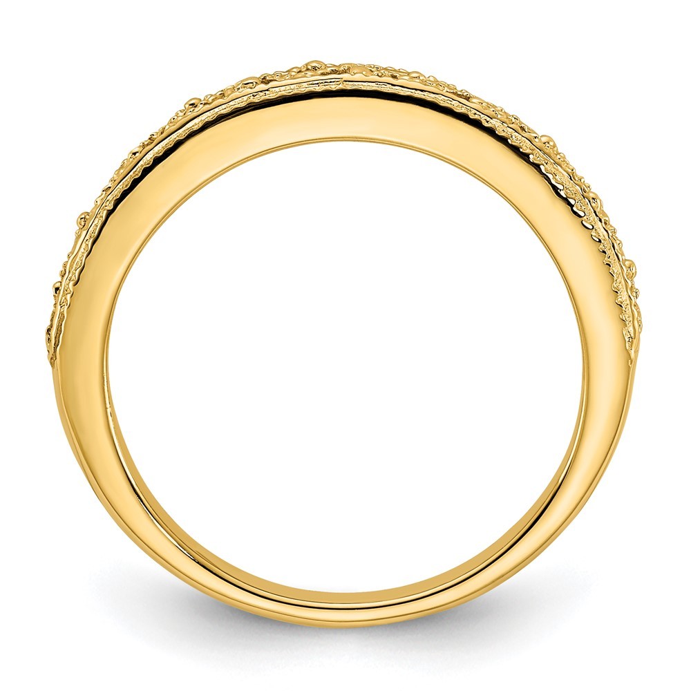 14k Yellow Gold 3mm Filigree Wedding Band Ring