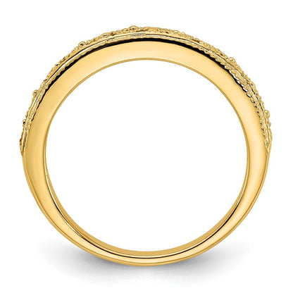 14k Yellow Gold 3mm Filigree Wedding Band Ring