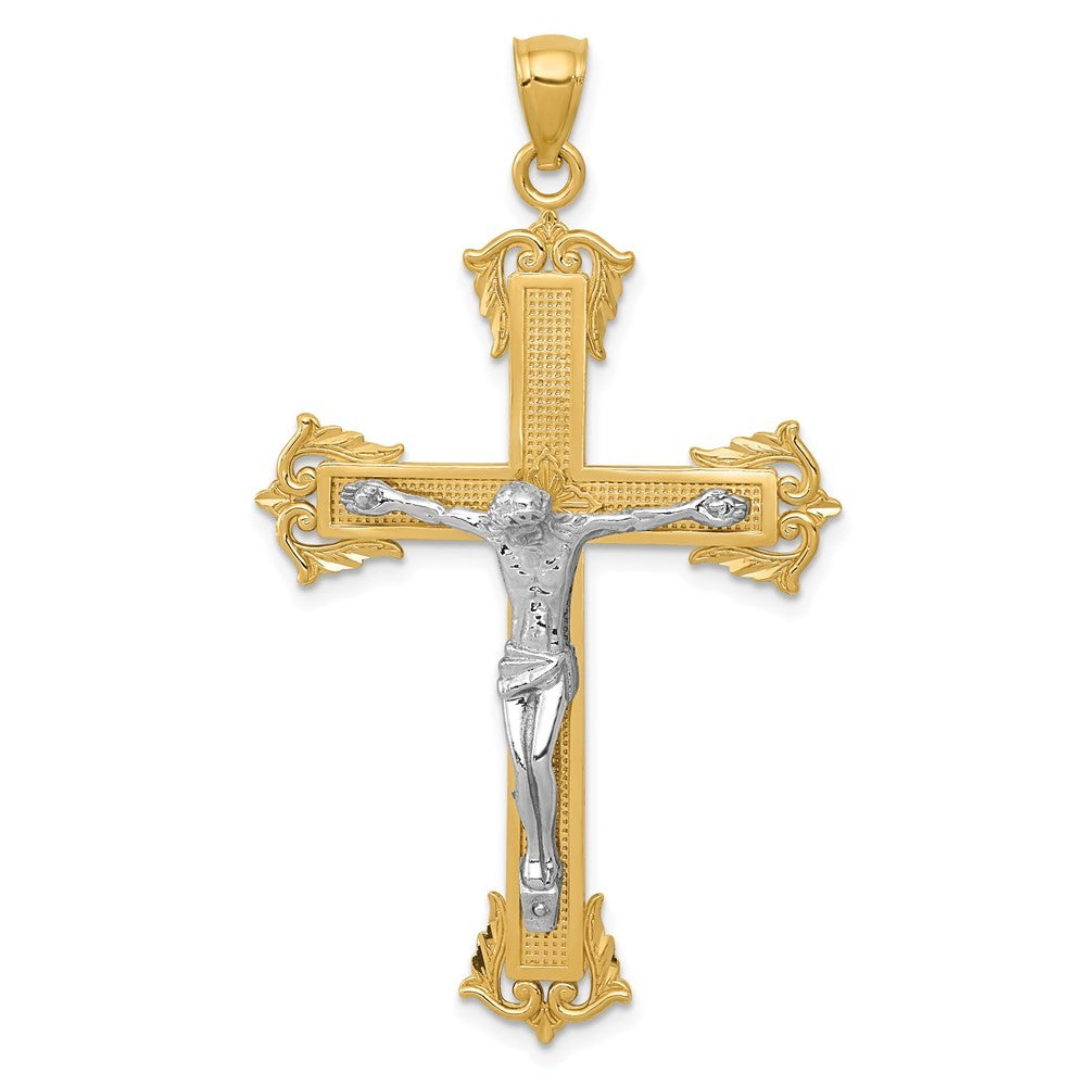 14k Two-Tone Gold Crucifix Pendant