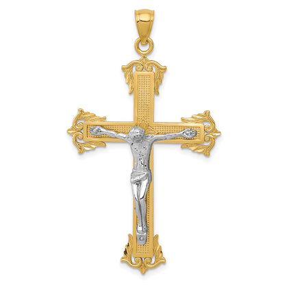 14k Two-Tone Gold Crucifix Pendant