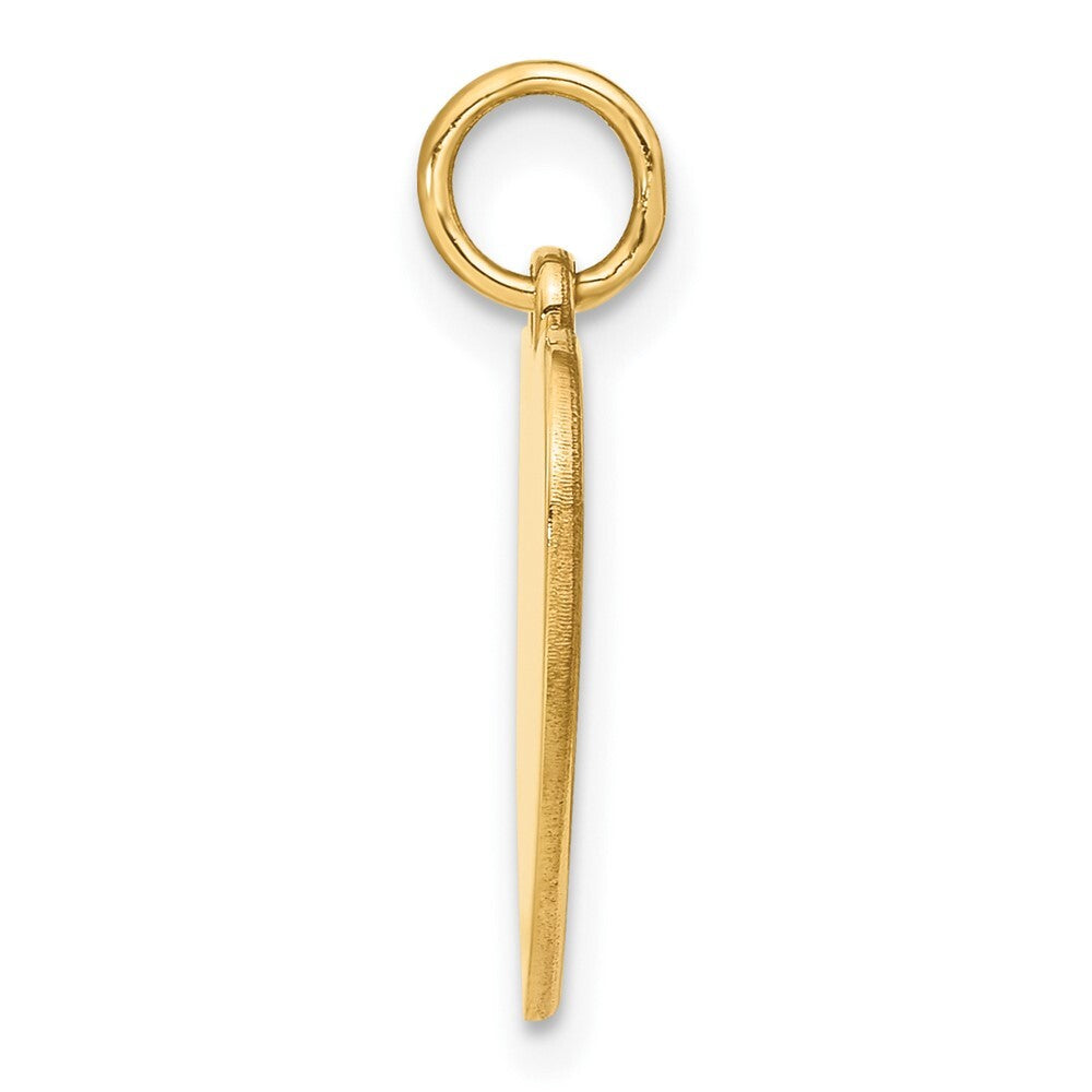 14k Yellow Gold Flag Heart Charm Pendant for Women