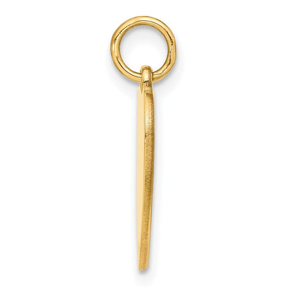 14k Yellow Gold Flag Heart Charm Pendant for Women