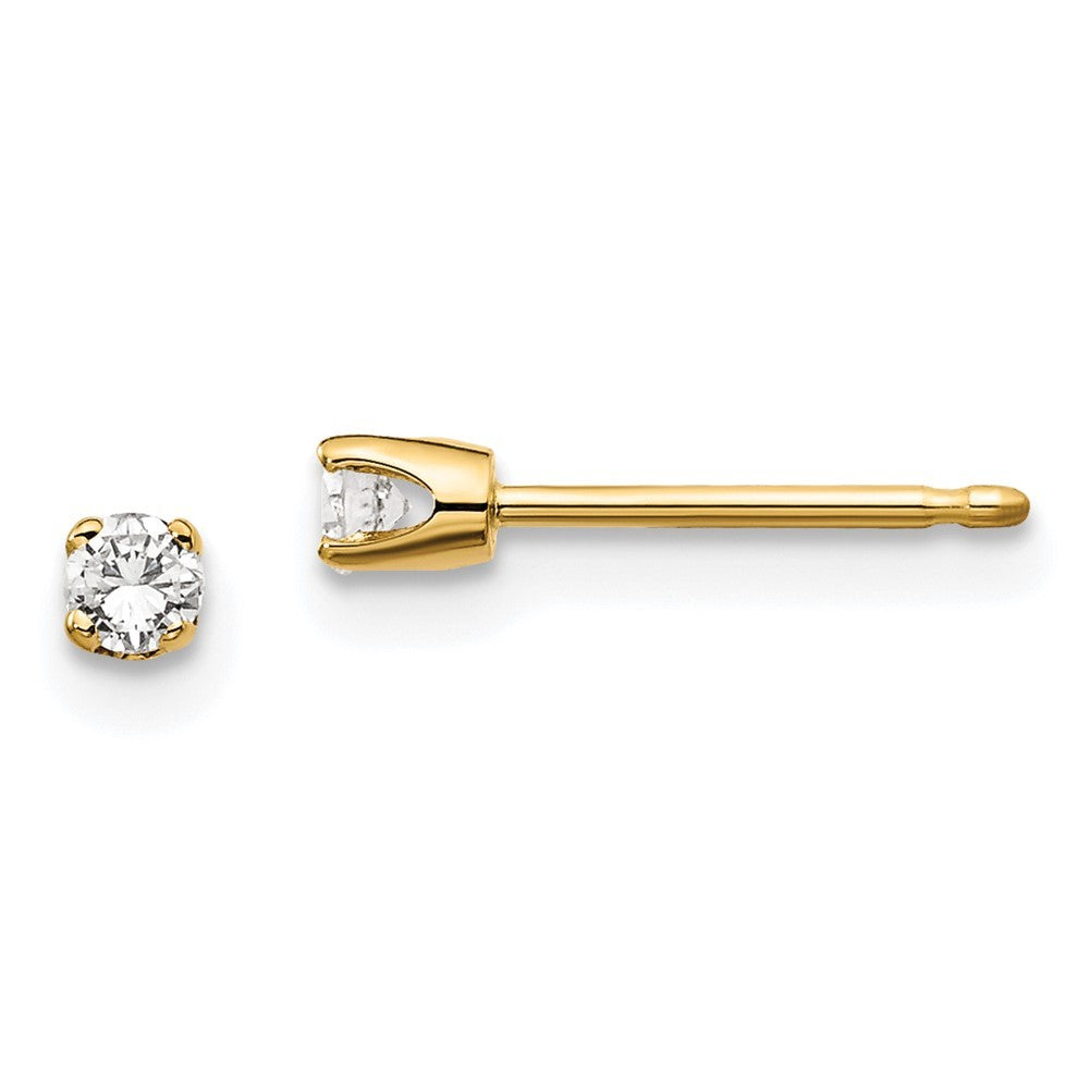 14ky .10ct. I2 K-L Diamond Stud Push-on Earrings