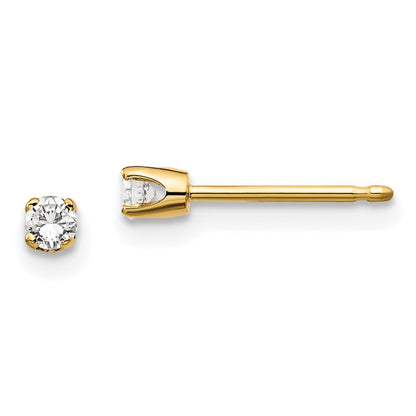 14ky .10ct. I2 K-L Diamond Stud Push-on Earrings