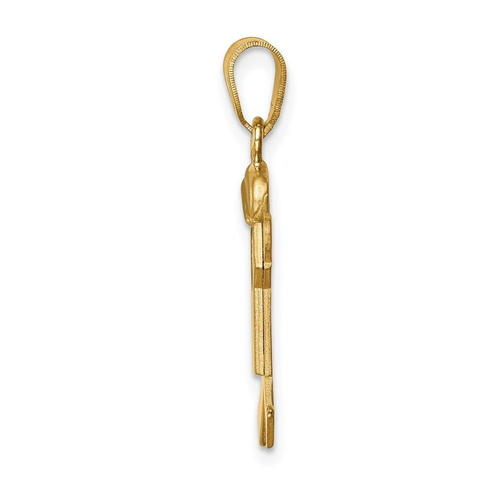 14k Two-tone Gold Small Boy  Hat on Left Engravable Charm Pendant