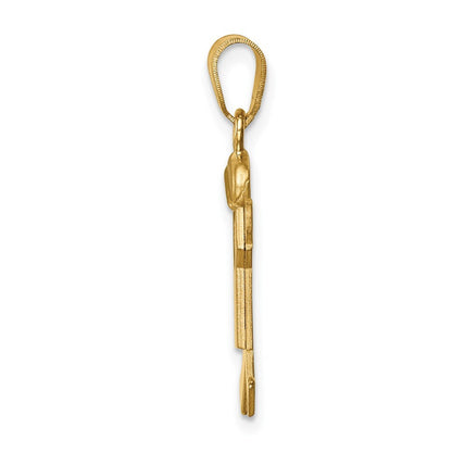 14k Two-tone Gold Small Boy  Hat on Left Engravable Charm Pendant
