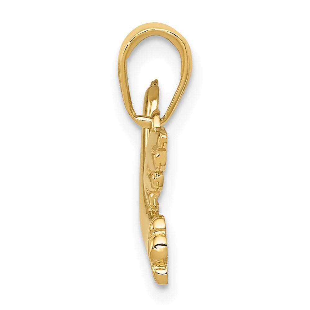 14k Yellow Gold Polished Dove Charm