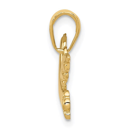 14k Yellow Gold Polished Dove Charm
