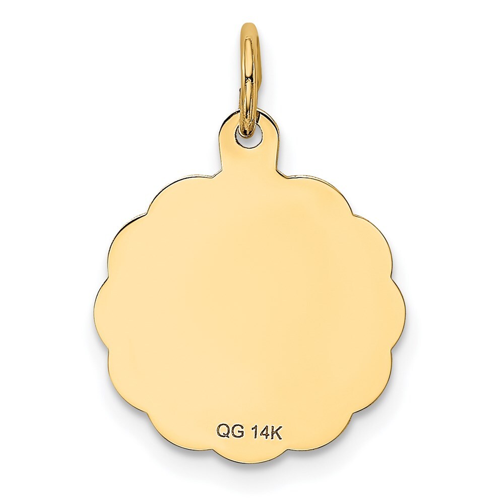14k Yellow Gold Love Birds Disc Charm Pendant for Women