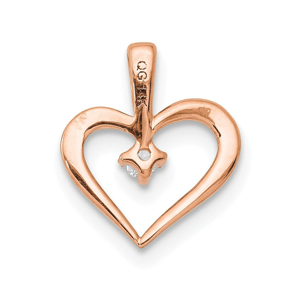 14k Rose Gold .02ct. Diamond Heart Pendant