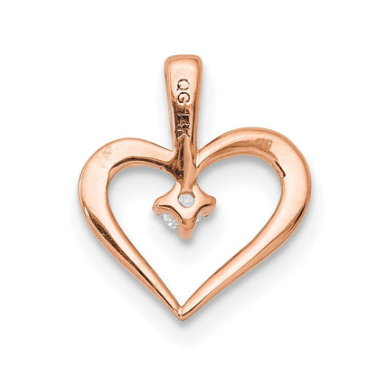 14k Rose Gold .02ct. Diamond Heart Pendant